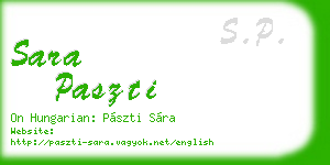 sara paszti business card
